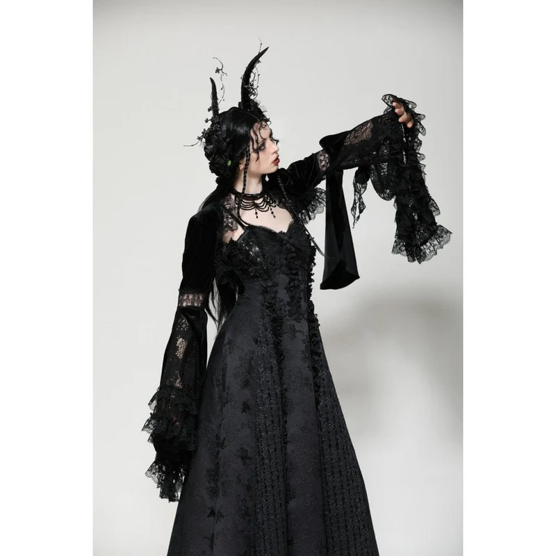 Gothic-Umhang aus Spitze mit Rüschen für Damen