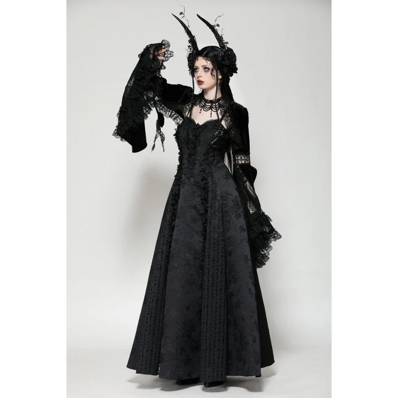 Gothic-Umhang aus Spitze mit Rüschen für Damen