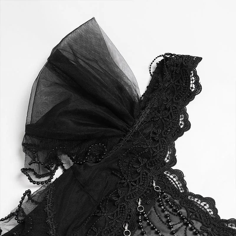 Gothic-Brautkleid für Damen mit Raffungen, Rüschen und schulterfreiem Schnitt