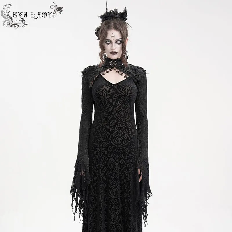 Gothic Umhang mit Spitzenquasten für Damen