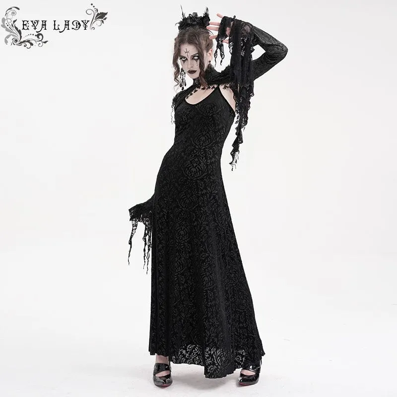 Gothic Umhang mit Spitzenquasten für Damen