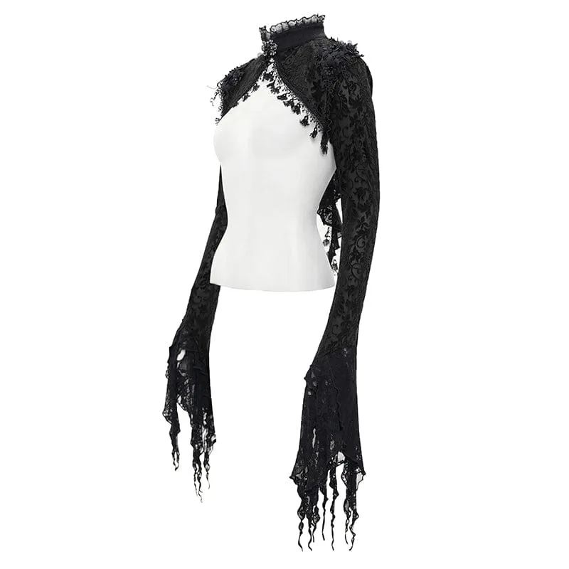 Gothic Umhang mit Spitzenquasten für Damen