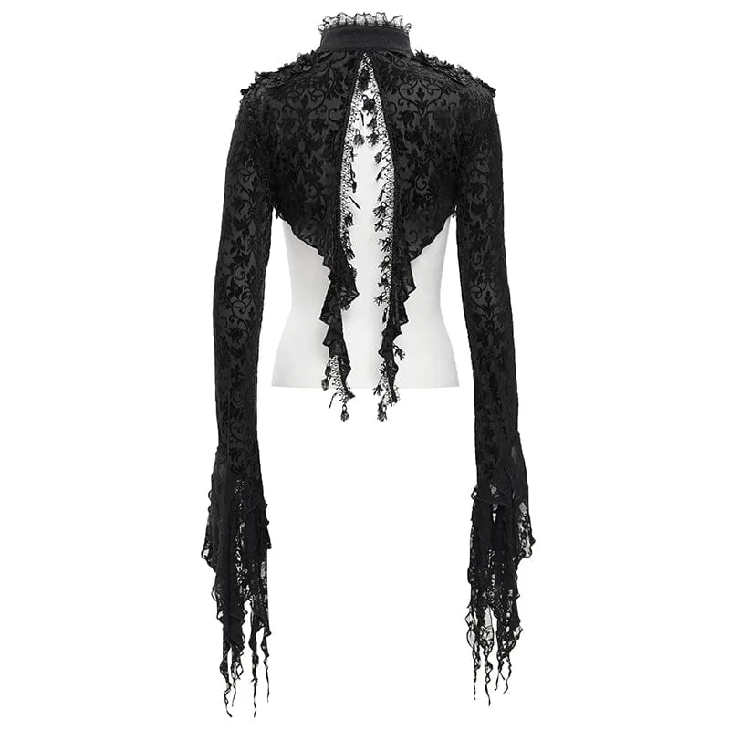 Gothic Umhang mit Spitzenquasten für Damen