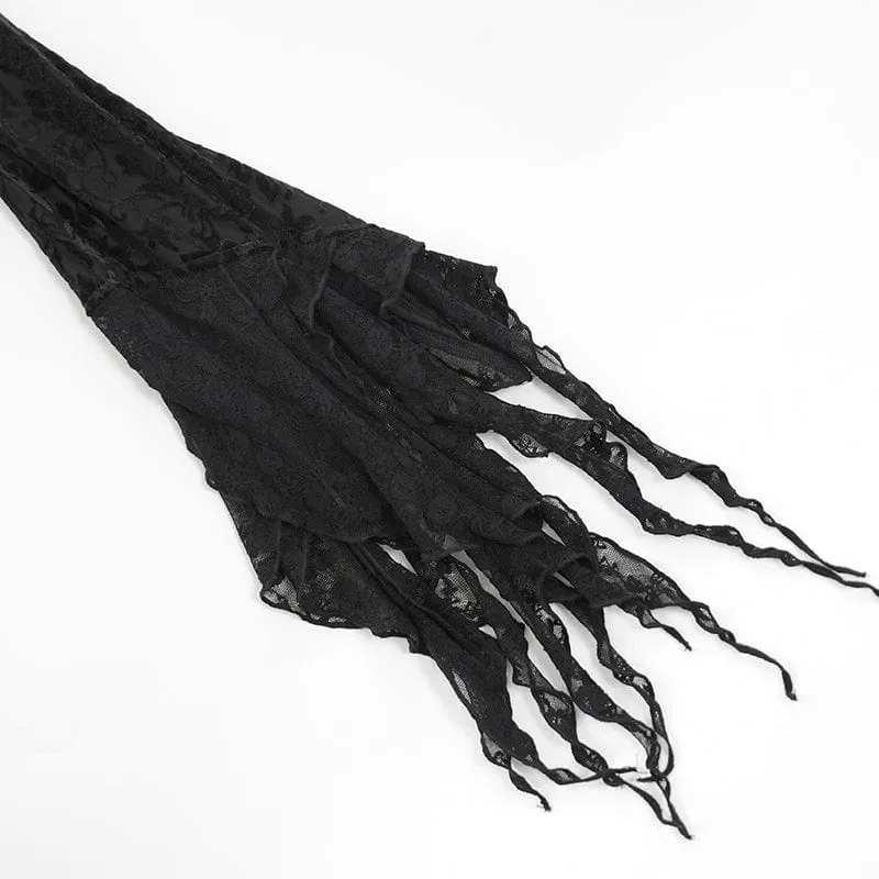 Gothic Umhang mit Spitzenquasten für Damen