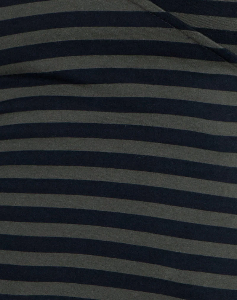 Dulcet Geripptes Top in klassisch gestreiftem Navy und Grau