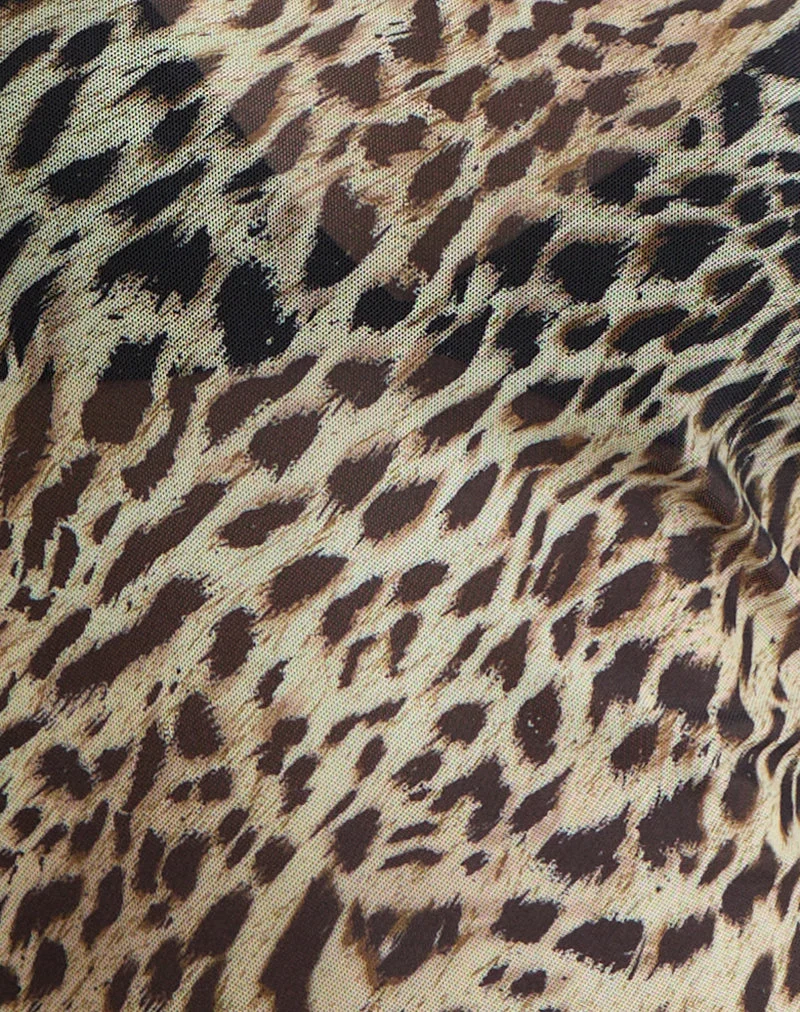 Tineko Langärmeliges Top in Leopard Dance Braun