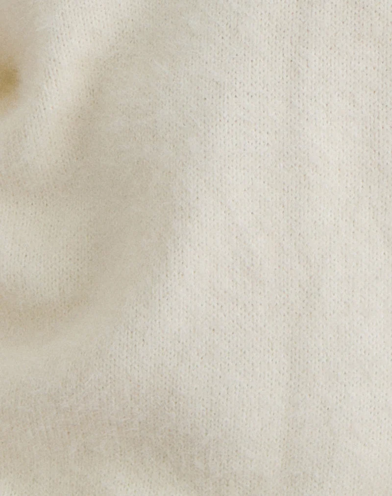 Dikara Pullover mit Schal aus Strickstoff Off White