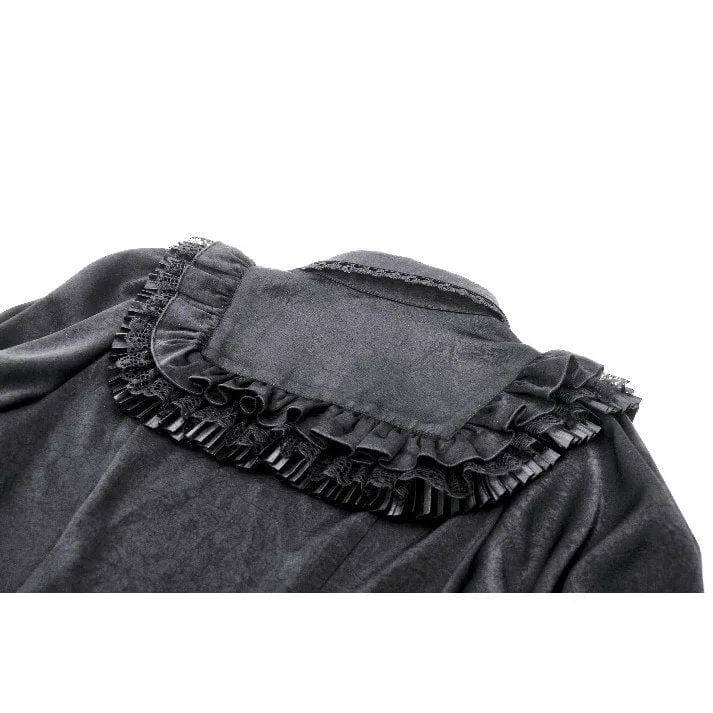Damen-Gothic-Hemd mit Puffärmeln und Rüschen