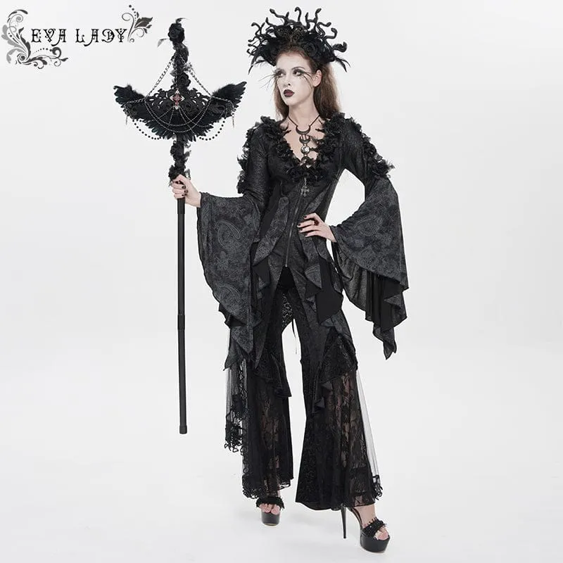 Gothic-Federflügel-Kettenknüppel für Damen