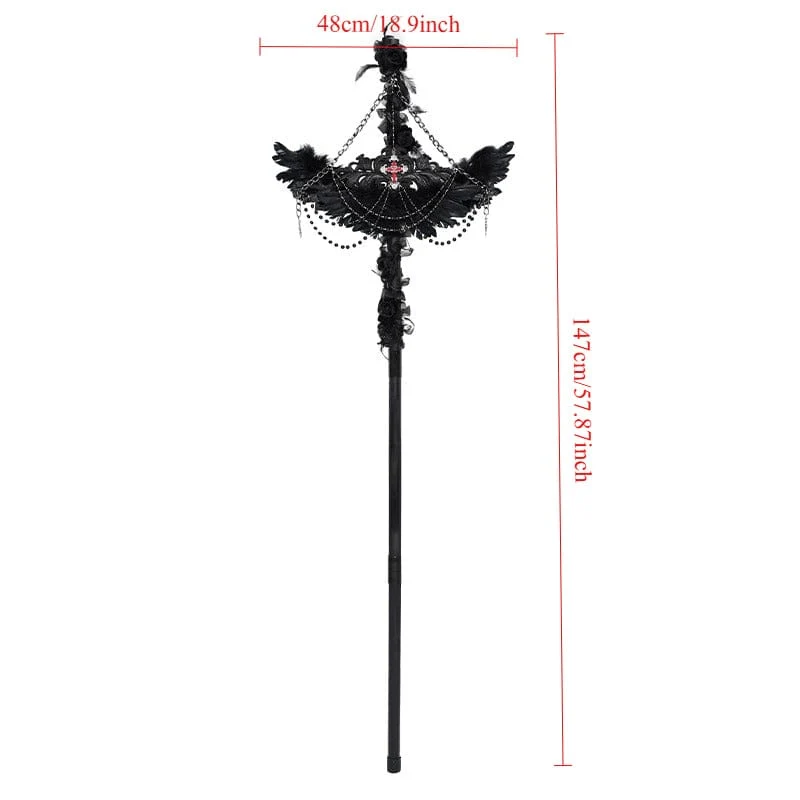 Gothic-Federflügel-Kettenknüppel für Damen