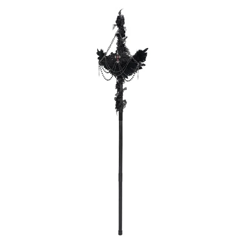 Gothic-Federflügel-Kettenknüppel für Damen