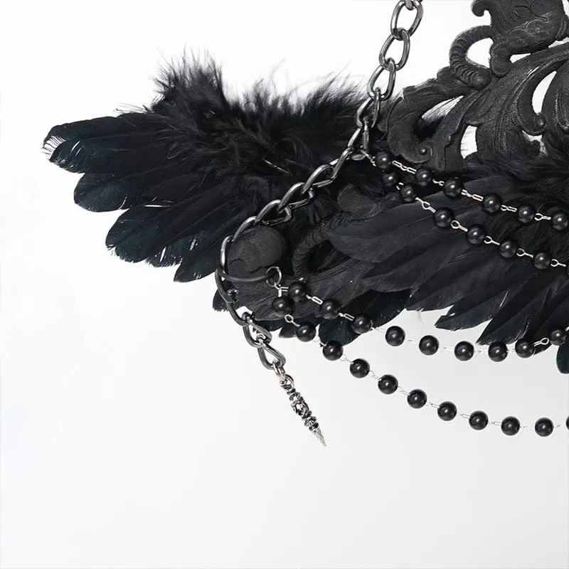 Gothic-Federflügel-Kettenknüppel für Damen
