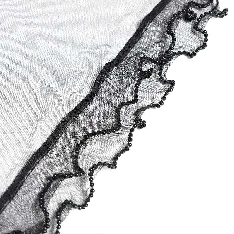 Gothic-Hose für Damen mit Blumenmuster und Netzstoff