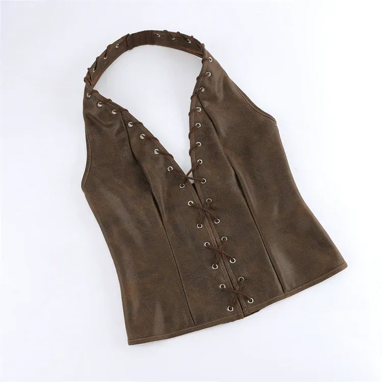 Gothic-Korsett für Damen mit Cut-out-Halterneck und Überbrustumfang
