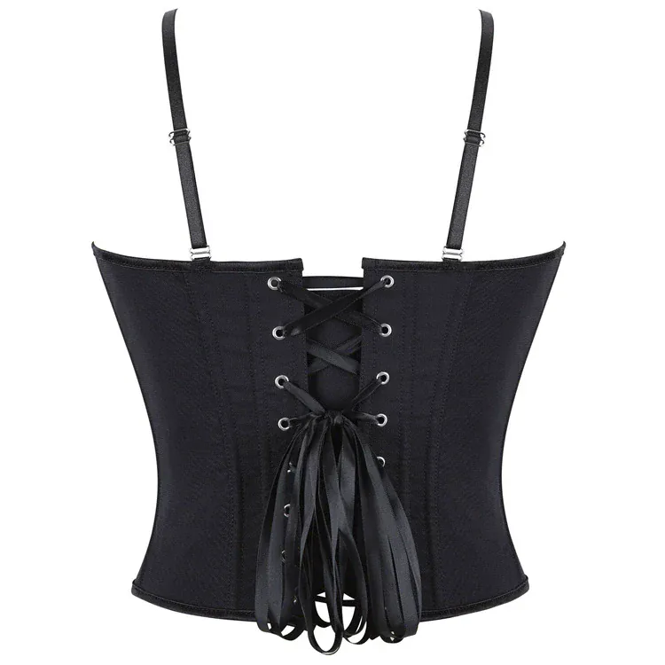 Gothic-Unterkleid für Damen, unregelmäßig geschnitten, einfarbig, Buister