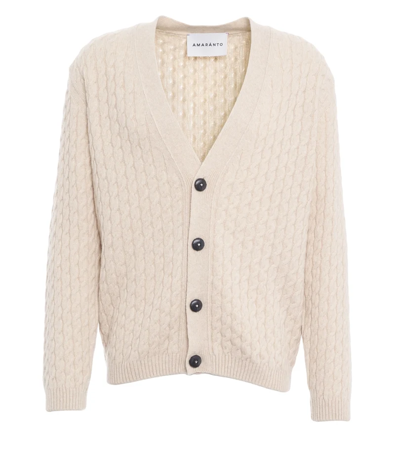 Cardigan con motivo a trecce