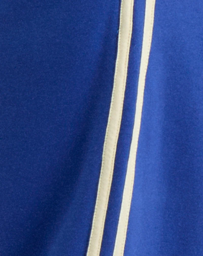 Oze Track Pant in Kobaltblau mit Buttermilch-Bindung