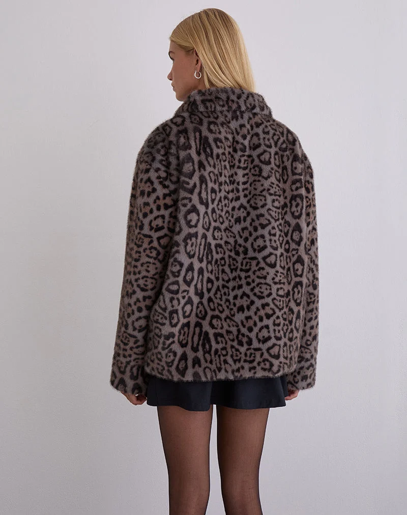 Joji Jacke in warmem Leopardengrau