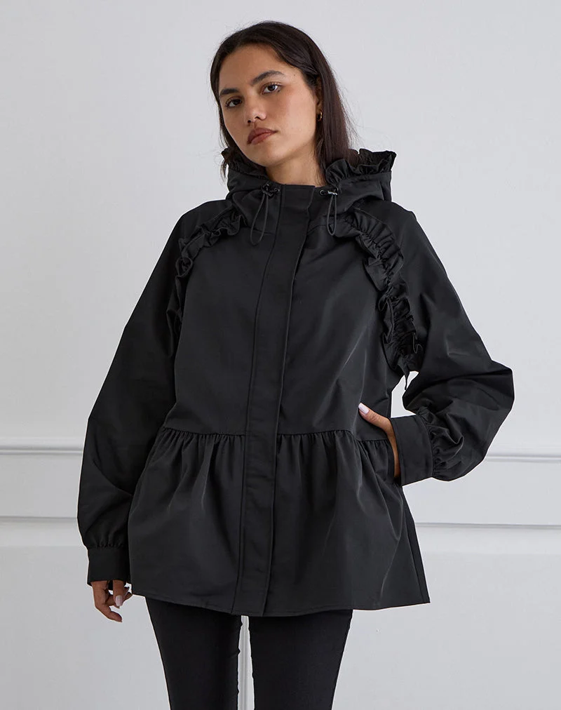 Malcari Schößchen Nylon Jacke in Schwarz