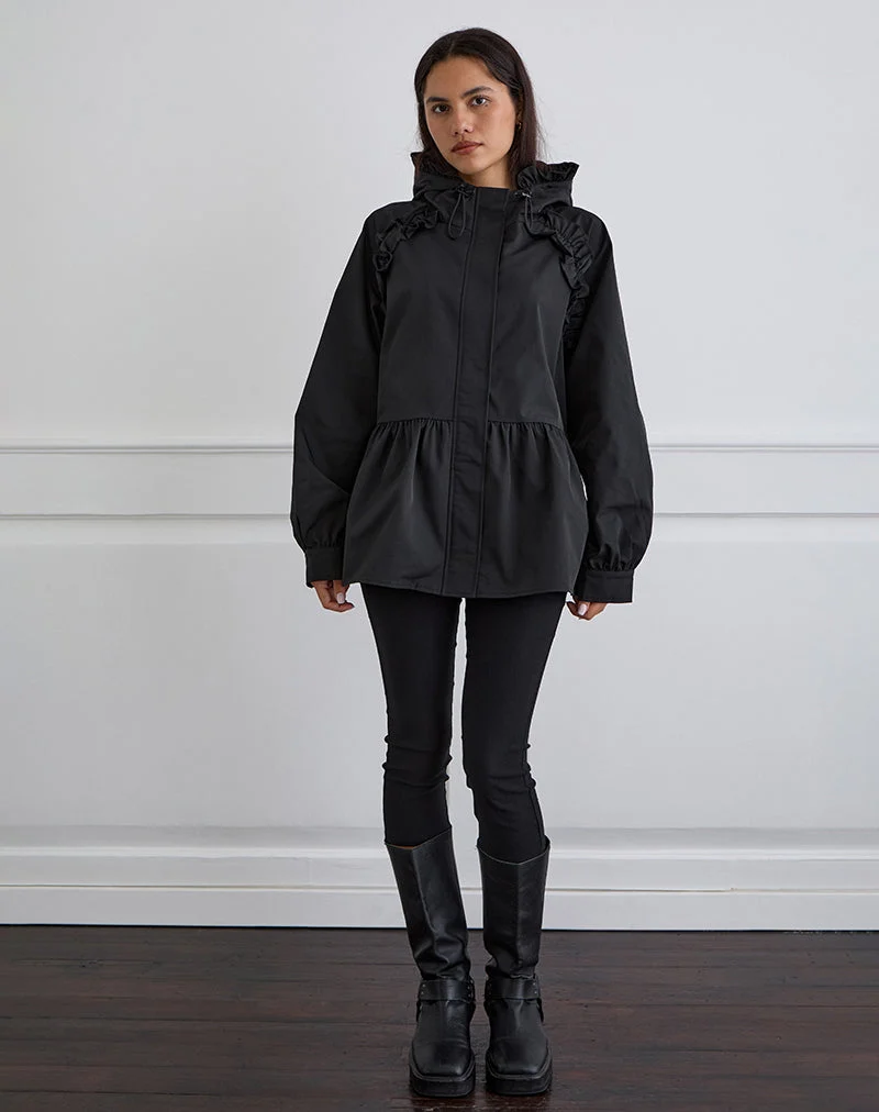 Malcari Schößchen Nylon Jacke in Schwarz