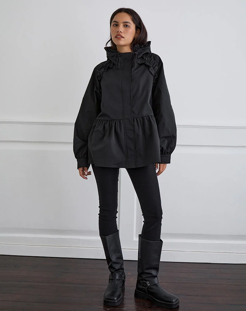Malcari Schößchen Nylon Jacke in Schwarz