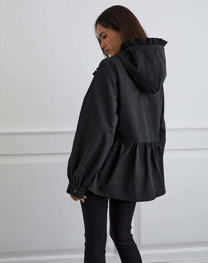Malcari Schößchen Nylon Jacke in Schwarz