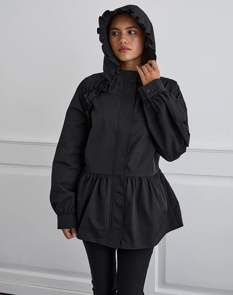 Malcari Schößchen Nylon Jacke in Schwarz