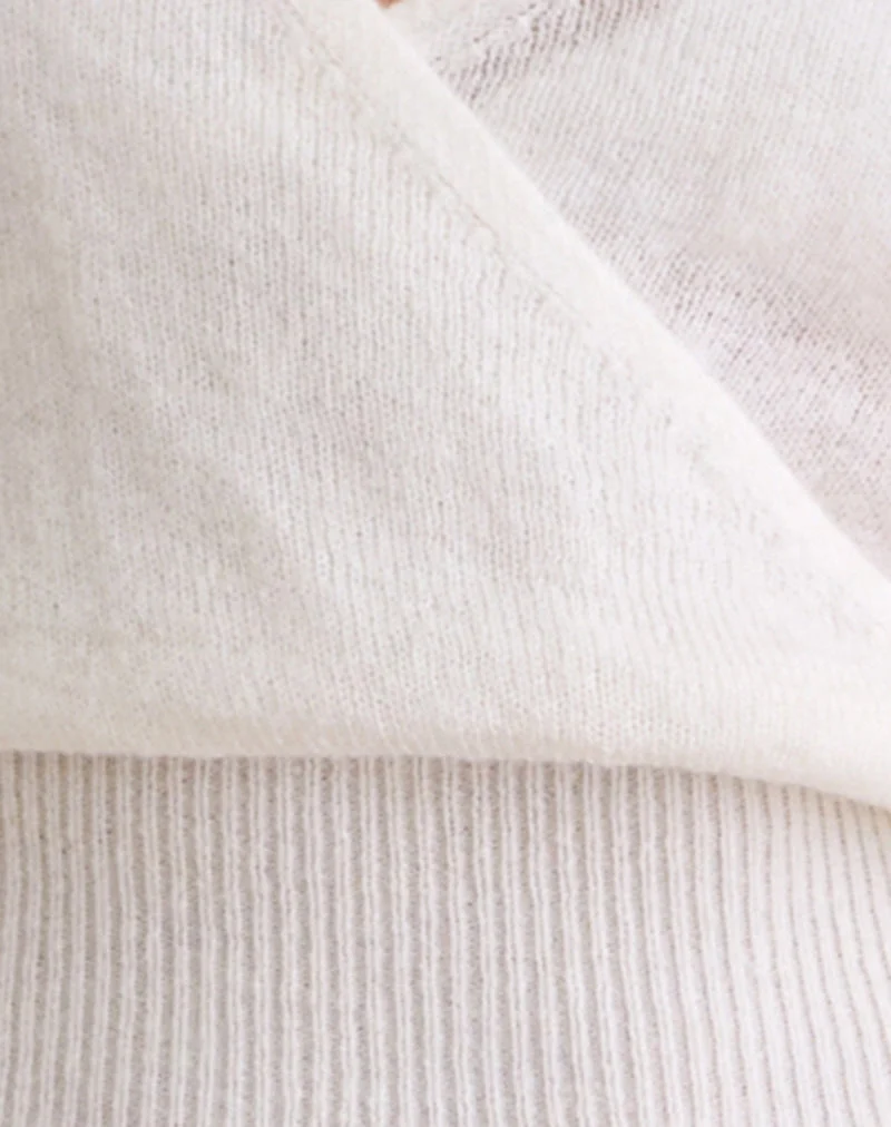 Nilza Wickeloberteil aus Strick in Off White