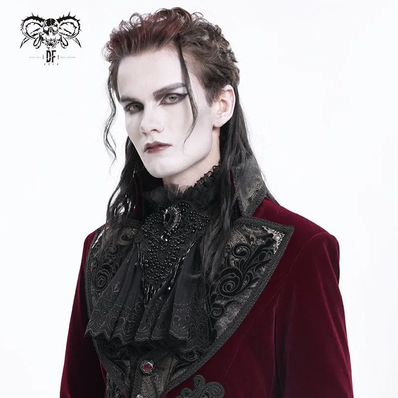 Gothic Krawatte mit Rautenmuster und Quasten für Herren