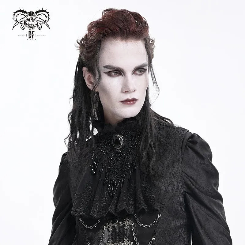 Gothic Krawatte mit Rautenmuster und Quasten für Herren