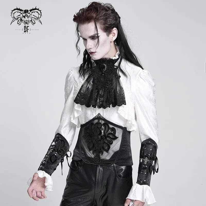 Gothic Krawatte mit Rautenmuster und Quasten für Herren