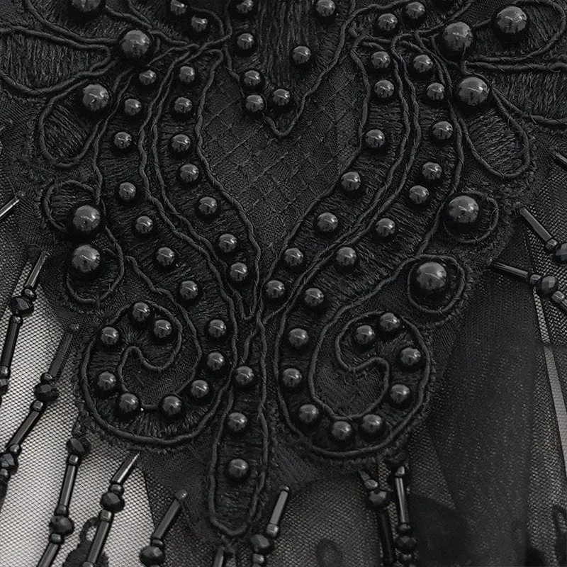 Gothic Krawatte mit Rautenmuster und Quasten für Herren