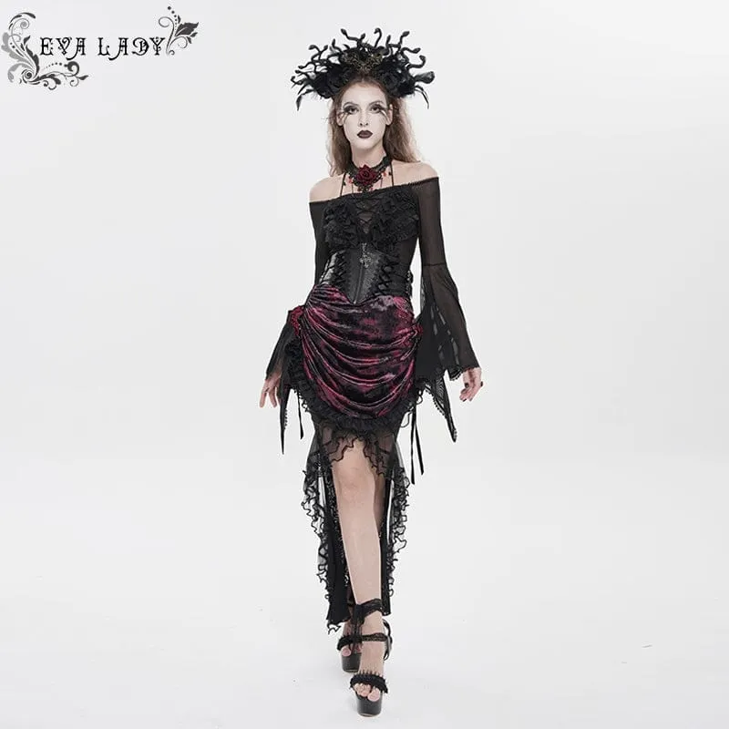 Gothic-Häkelgürtel für Damen mit Schnürung und Reißverschluss