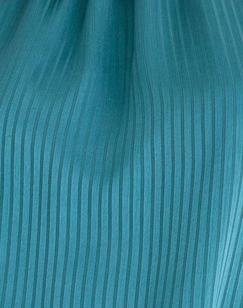 Davina Minikleid aus gestreiftem Satin Teal