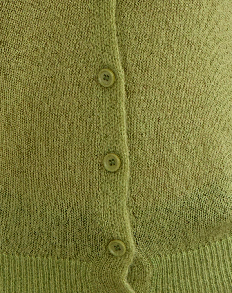 Renisa Strickjacke aus transparentem Strick Grün