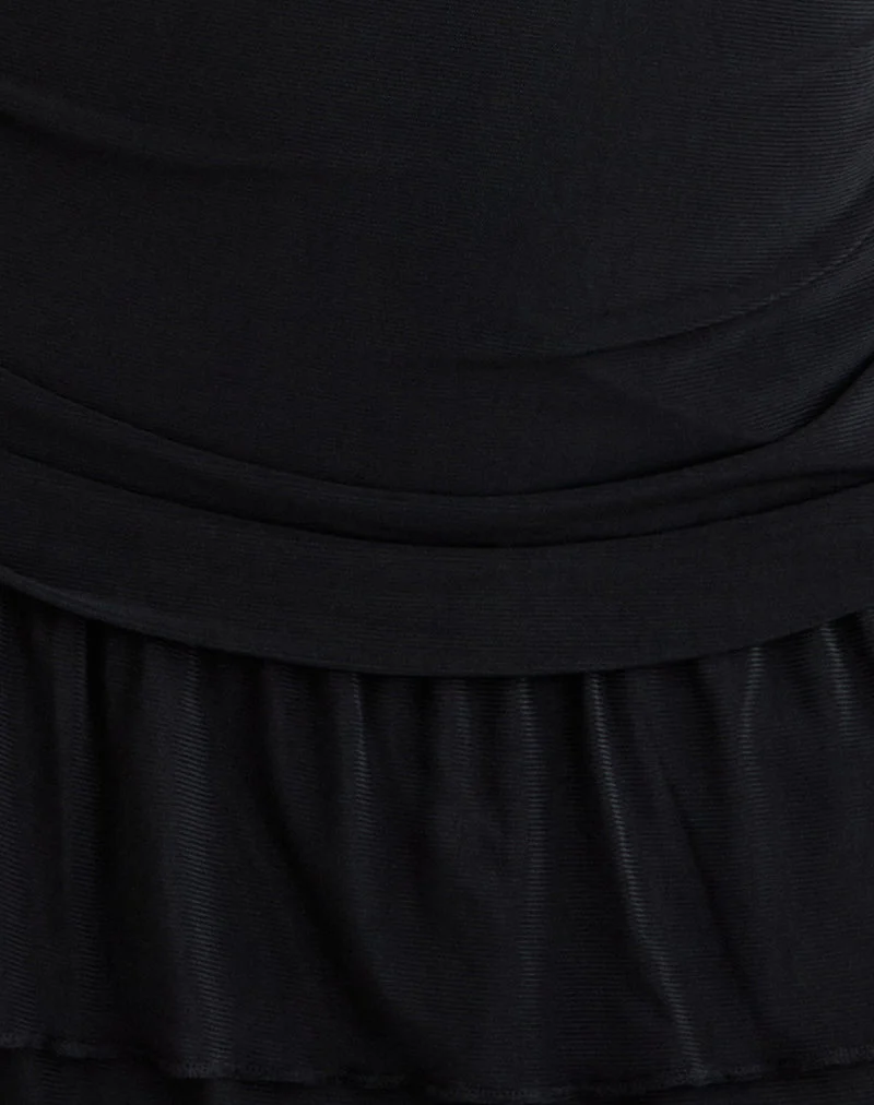 Mowgli Minikleid mit langen Ärmeln in Schwarz