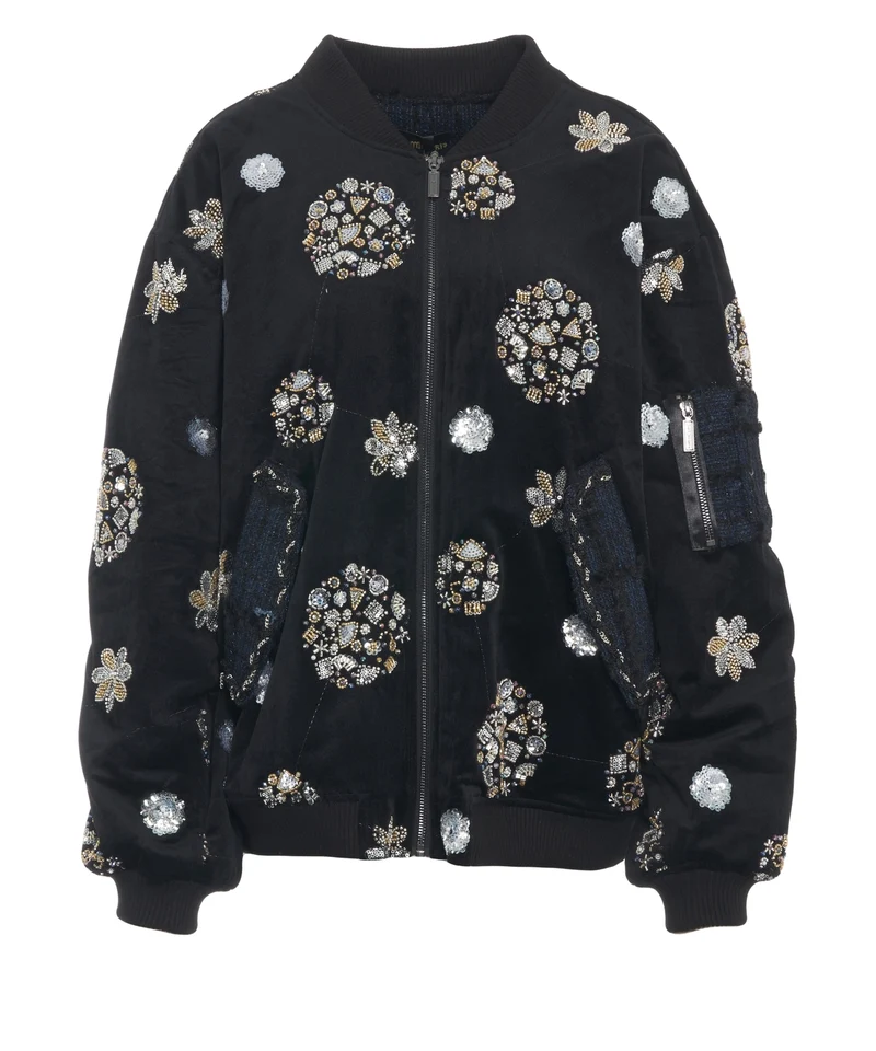 Bomber con applicazione strass