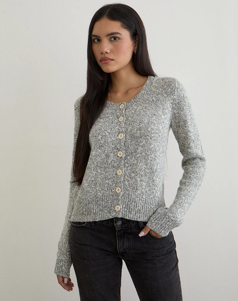 Talira Strickjacke aus dunkelgrauem Mergel