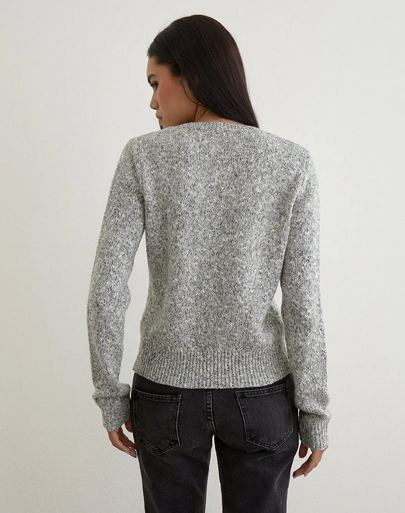 Talira Strickjacke aus dunkelgrauem Mergel