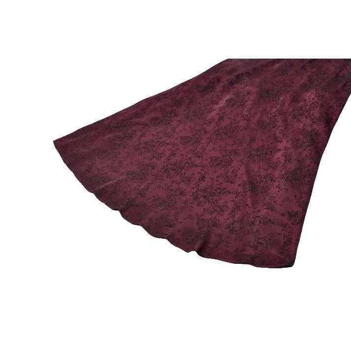 Gothic-Brautkleid für Damen mit Rosenmuster, mehrlagiger Spitze, Rüschen und asymmetrischem Schnitt