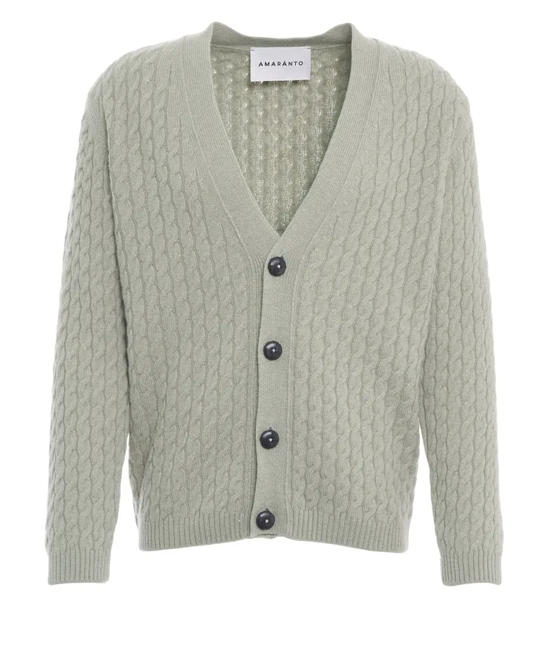 Cardigan con motivo a trecce