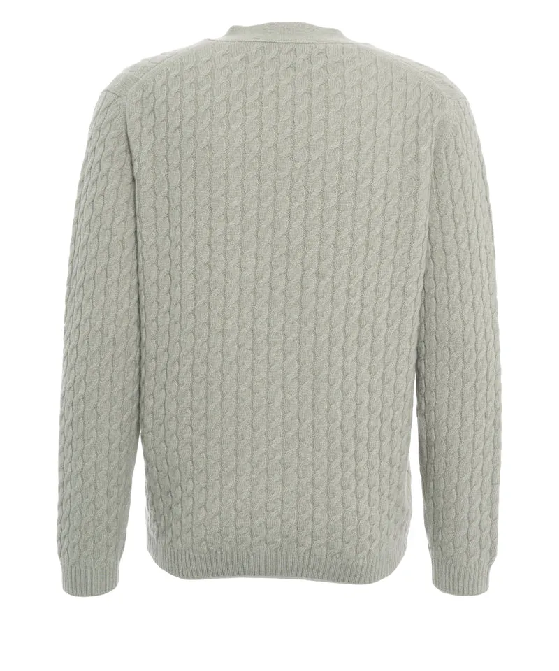 Cardigan con motivo a trecce