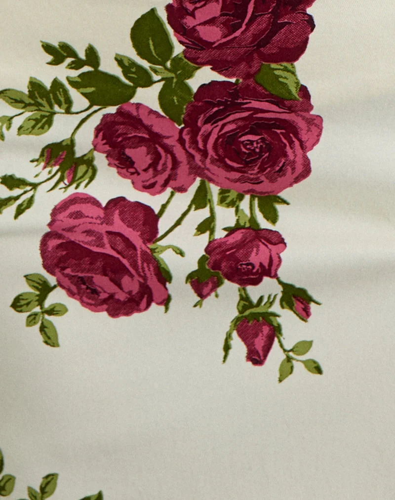 Pravara Minirock in Bouquet Roses Creme