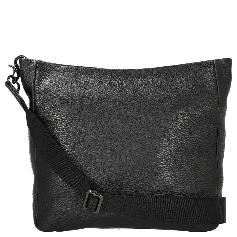 Mandarina Duck Mellow Leather - Bolso bandolera L 35 cm (nero)
