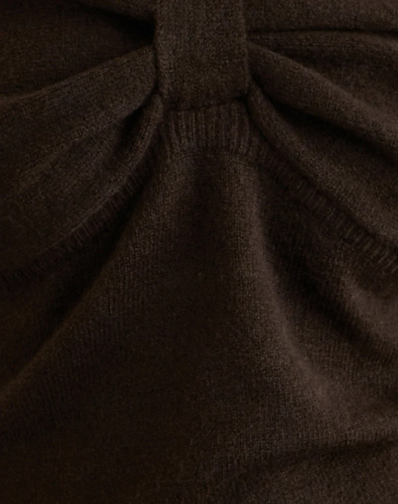 Sikuna Schleifen-Pullover in Braun