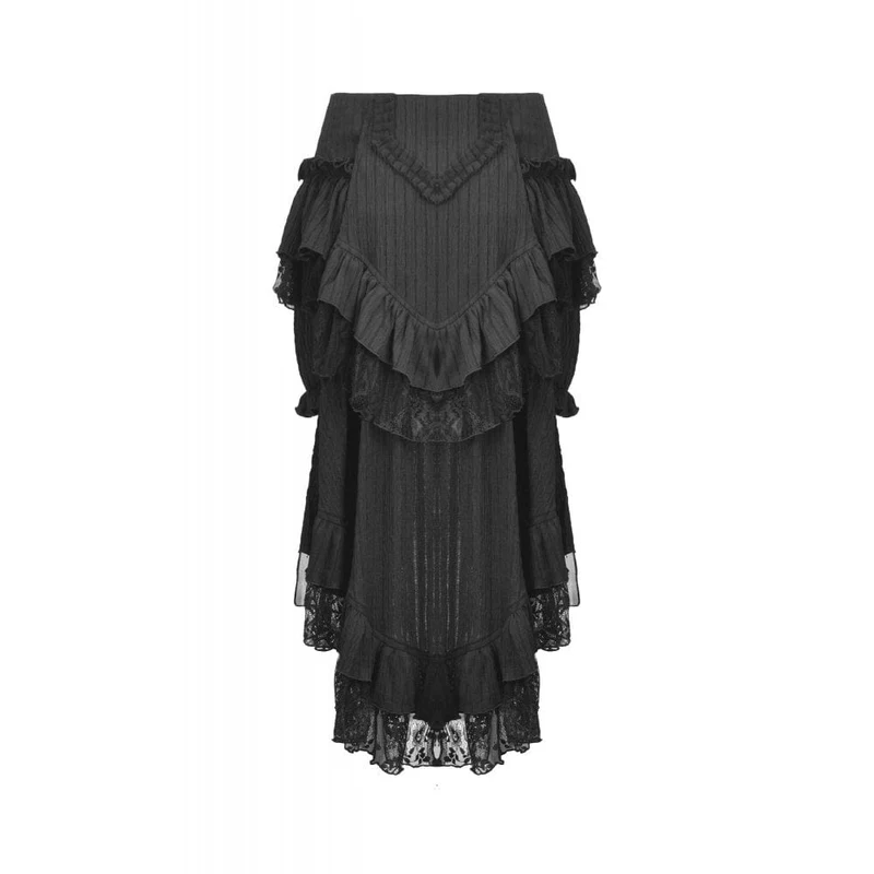 Gothic-Shorts mit Schnürung und Rüschen im Schwalbenschwanz-Stil für Damen