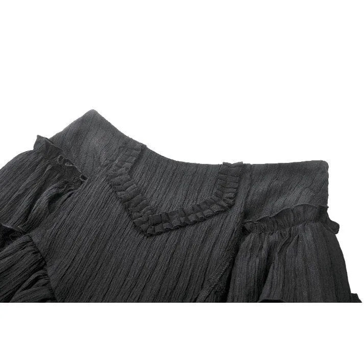 Gothic-Shorts mit Schnürung und Rüschen im Schwalbenschwanz-Stil für Damen