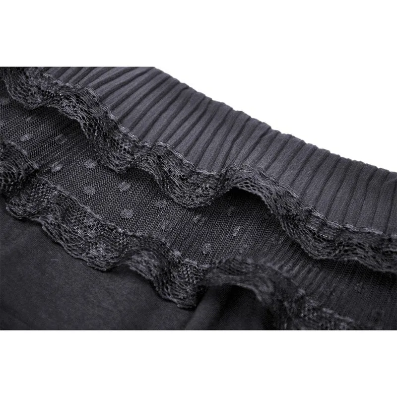 DIL Damen Gothic-Shirt mit ausgestellten Ärmeln und Netzstoff