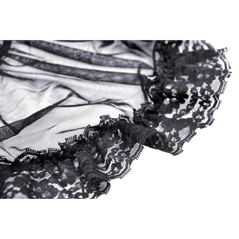 DIL Damen Gothic-Shirt mit ausgestellten Ärmeln und Netzstoff
