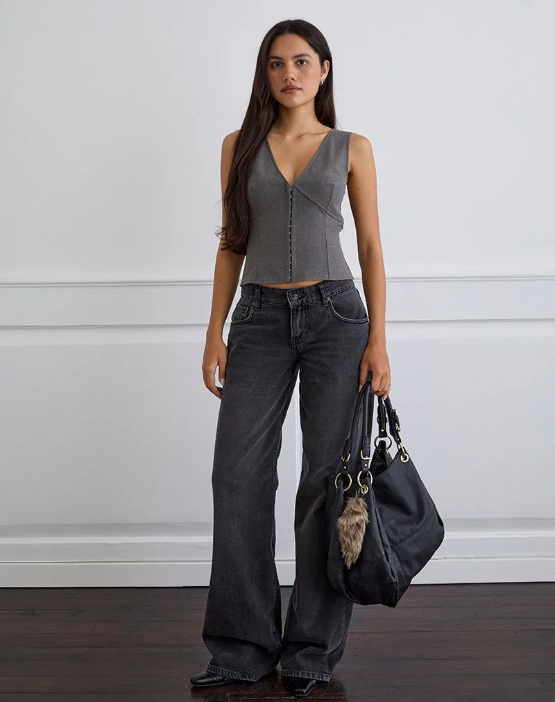 Salpa Taucher-Top in Tailoring Charcoal